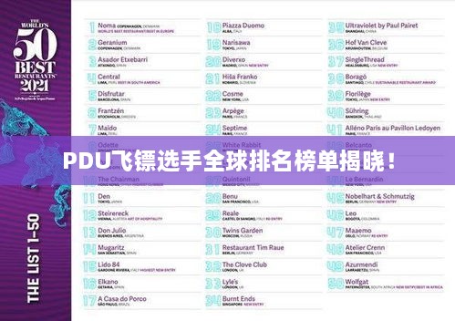 PDU飞镖选手全球排名榜单揭晓！