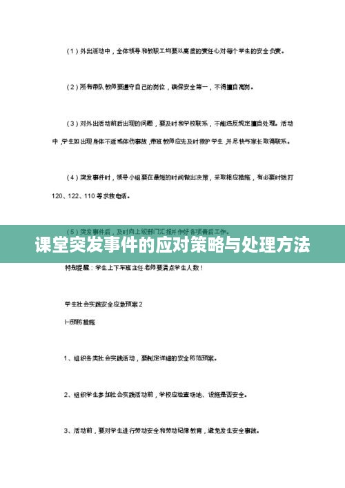 课堂突发事件的应对策略与处理方法