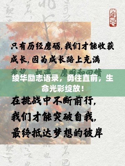 绫华励志语录，勇往直前，生命光彩绽放！
