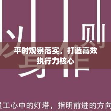 平时观察落实，打造高效执行力核心
