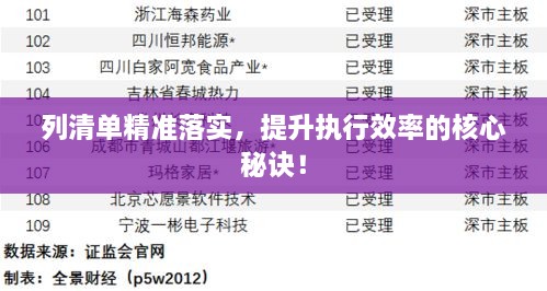 列清单精准落实，提升执行效率的核心秘诀！