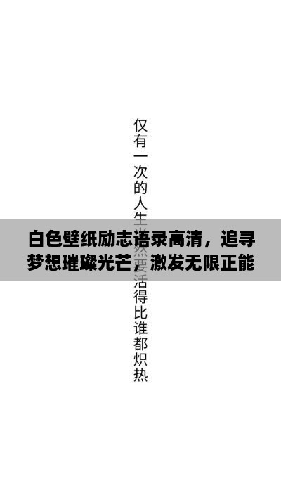 白色壁纸励志语录高清，追寻梦想璀璨光芒，激发无限正能量！