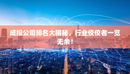 成投公司排名大揭秘，行业佼佼者一览无余！