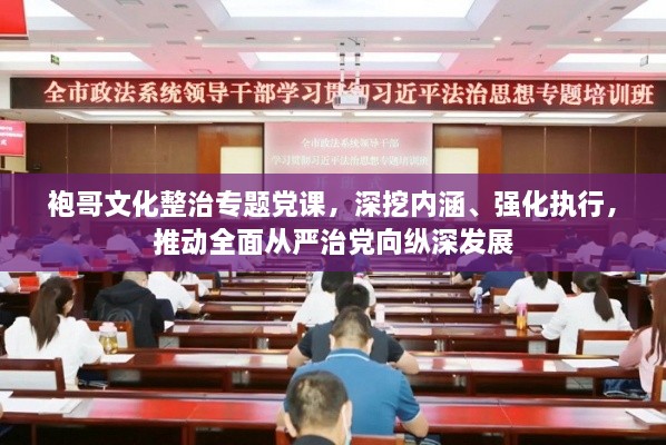 袍哥文化整治专题党课，深挖内涵、强化执行，推动全面从严治党向纵深发展