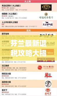 芬兰最新退税攻略大揭秘，省钱好时机！