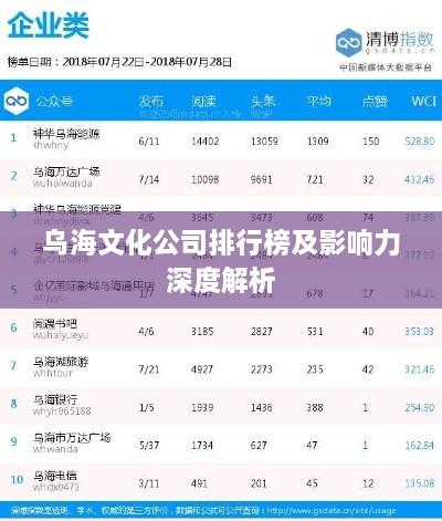 乌海文化公司排行榜及影响力深度解析