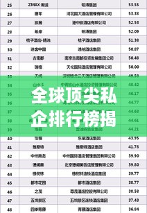 全球顶尖私企排行榜揭秘！