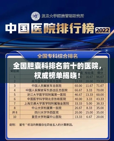 全国胆囊科排名前十的医院，权威榜单揭晓！