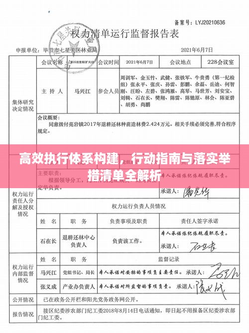高效执行体系构建，行动指南与落实举措清单全解析