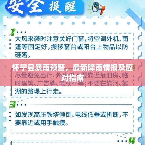 怀宁县暴雨预警，最新降雨情报及应对指南