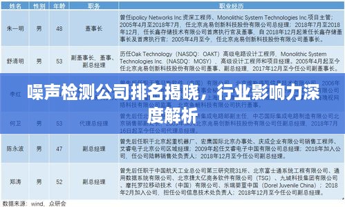 噪声检测公司排名揭晓，行业影响力深度解析