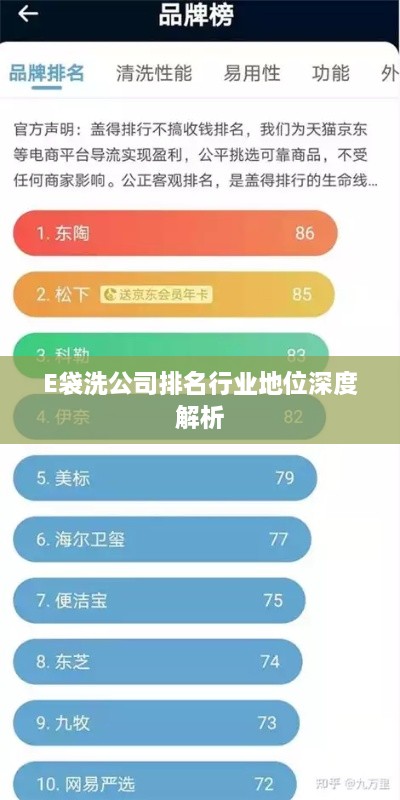 E袋洗公司排名行业地位深度解析
