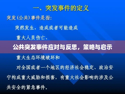 公共突发事件应对与反思，策略与启示