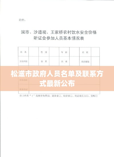 松滋市政府人员名单及联系方式最新公布