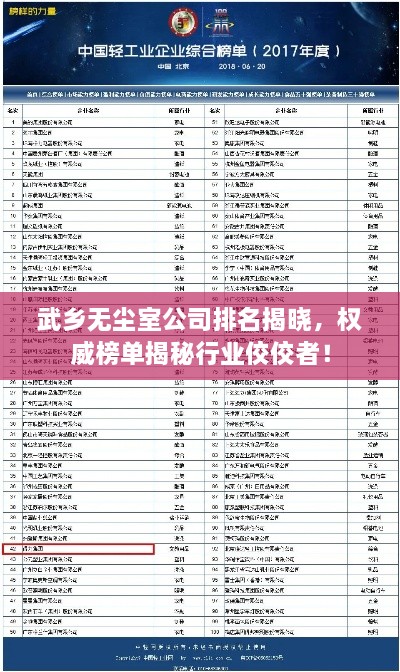 武乡无尘室公司排名揭晓，权威榜单揭秘行业佼佼者！
