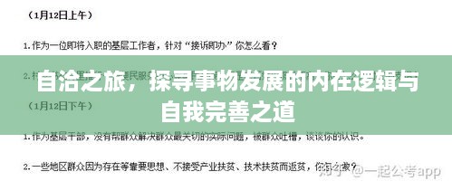 自洽之旅，探寻事物发展的内在逻辑与自我完善之道