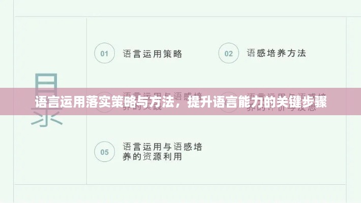 语言运用落实策略与方法，提升语言能力的关键步骤