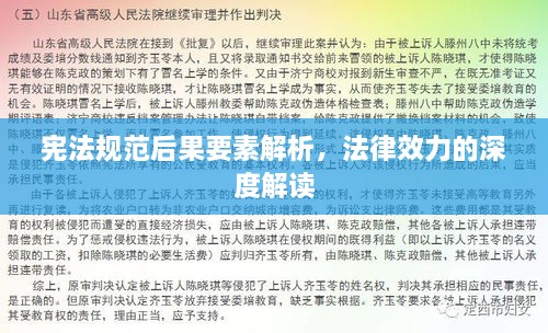 宪法规范后果要素解析，法律效力的深度解读