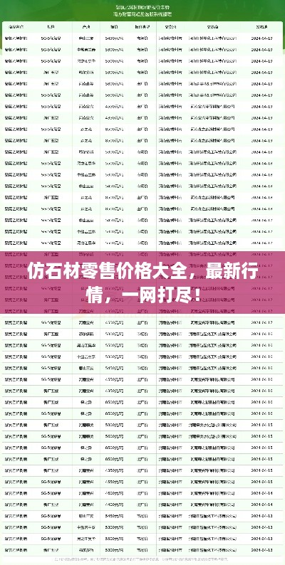 仿石材零售价格大全，最新行情，一网打尽！