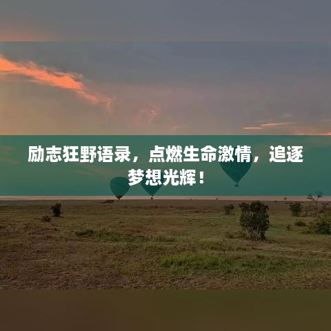 励志狂野语录，点燃生命激情，追逐梦想光辉！